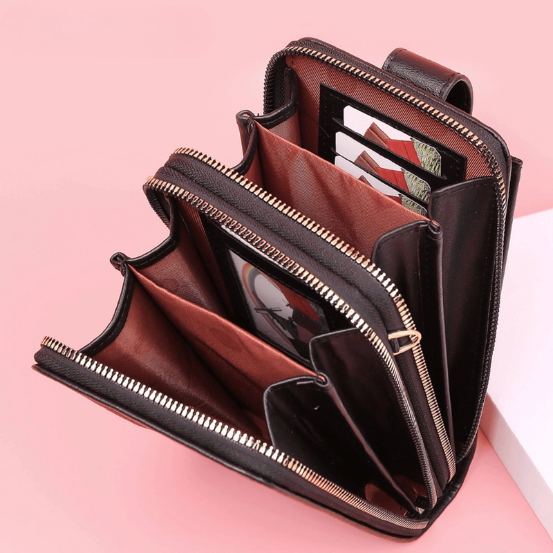 Product image KAHASIL - Tas Dompet Hp Wanita Selempang 2 Resleting Bahan Kulit PU Leather KHDP18 all variant BIRU